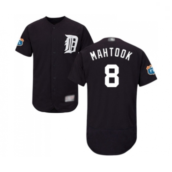 Mens Detroit Tigers 8 Mikie Mahtook Navy Blue Alternate Flex Base Authentic Collection Baseball Jers