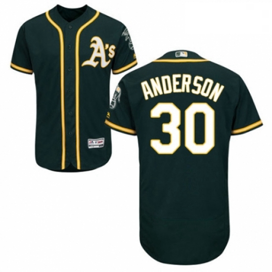 Mens Majestic Oakland Athletics 30 Brett Anderson Green Alternate Flex Base Authentic Collection MLB