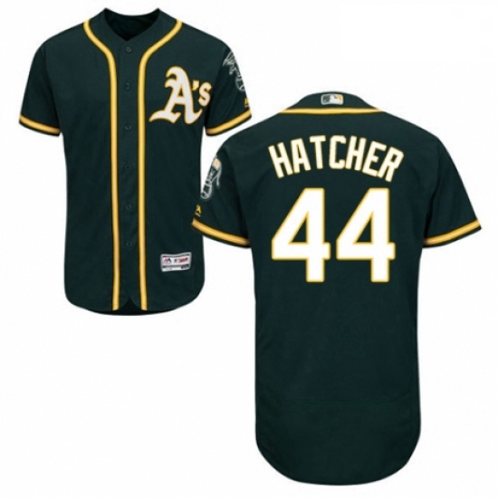 Mens Majestic Oakland Athletics 44 Chris Hatcher Green Alternate Flex Base Authentic Collection MLB 