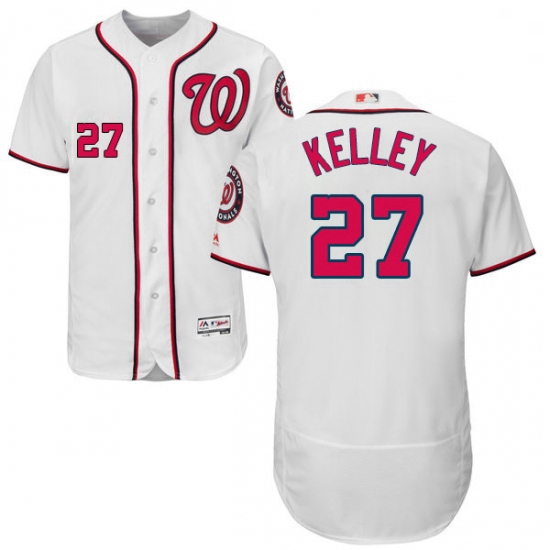 Mens Majestic Washington Nationals 27 Shawn Kelley White Home Flex Base Authentic Collection MLB Jer