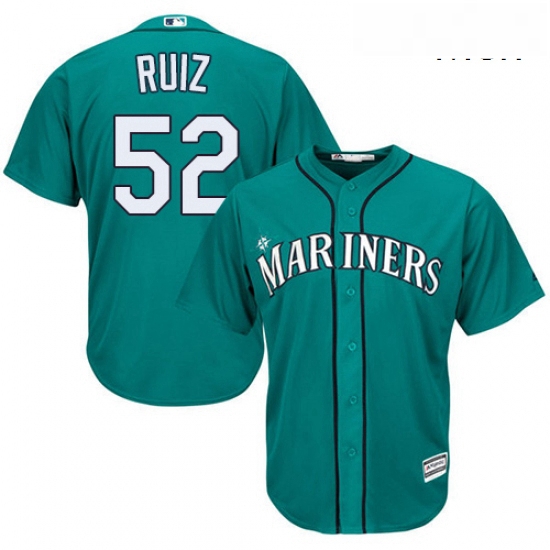 Mens Majestic Seattle Mariners 52 Carlos Ruiz Replica Teal Green Alternate Cool Base MLB Jersey