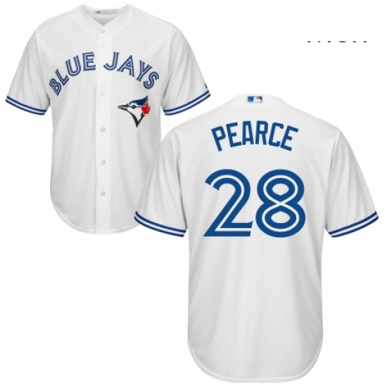 Mens Majestic Toronto Blue Jays 28 Steve Pearce Replica White Home MLB Jersey