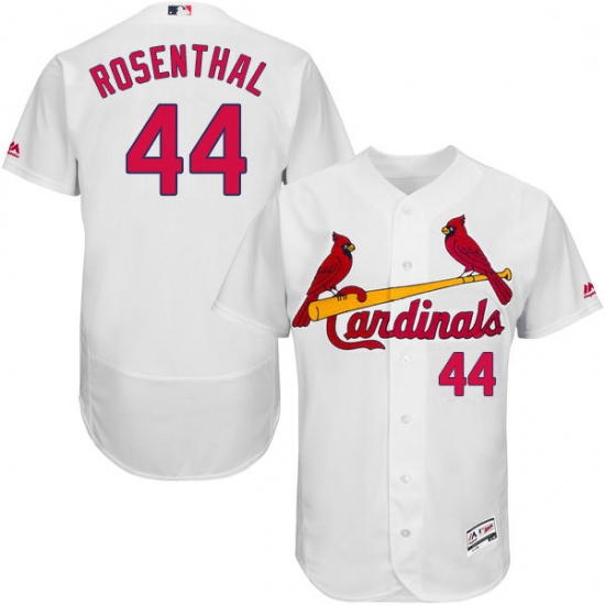 Mens Majestic St Louis Cardinals 44 Trevor Rosenthal White Home Flex Base Authentic Collection MLB J