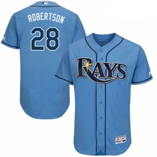 Mens Majestic Tampa Bay Rays 28 Daniel Robertson Columbia Alternate Flex Base Authentic Collection M