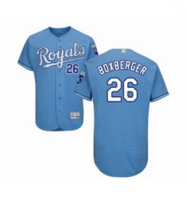 Mens Kansas City Royals 26 Brad Boxberger Light Blue Alternate Flex Base Authentic Collection Baseba