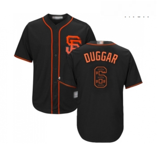 Mens San Francisco Giants 6 Steven Duggar Authentic Black Team Logo Fashion Cool Base Baseball Jerse