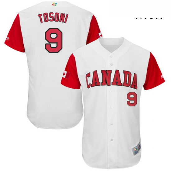 Mens Canada Baseball Majestic 9 Rene Tosoni White 2017 World Bas