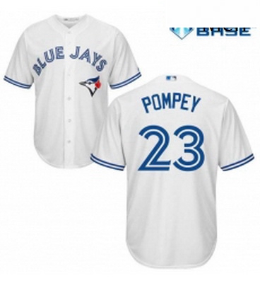 Mens Majestic Toronto Blue Jays 23 Dalton Pompey Replica White Home MLB Jersey