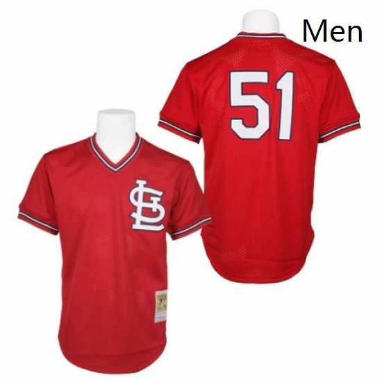 Mens Mitchell and Ness 1985 St Louis Cardinals 51 Willie McGee A