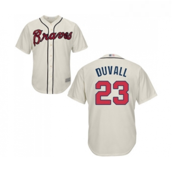 Youth Atlanta Braves 23 Adam Duvall Replica Cream Alternate 2 Cool Base Baseball Jersey