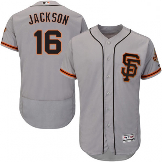 Mens Majestic San Francisco Giants 16 Austin Jackson Grey Alternate Flex Base Authentic Collection M