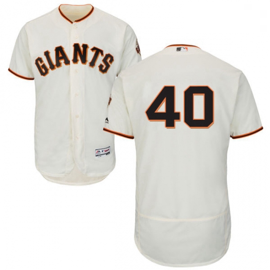 Mens Majestic San Francisco Giants 40 Madison Bumgarner Cream Home Flex Base Authentic Collection ML