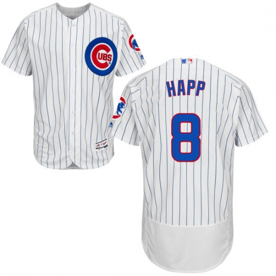Mens Majestic Chicago Cubs 8 Ian Happ White Home Flexbase Authen