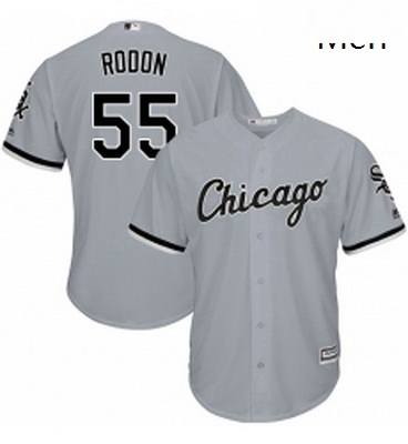 Mens Majestic Chicago White Sox 55 Carlos Rodon Replica Grey Road Cool Base MLB Jersey