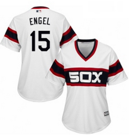 Womens Majestic Chicago White Sox 15 Adam Engel Replica White 2013 Alternate Home Cool Base MLB Jers