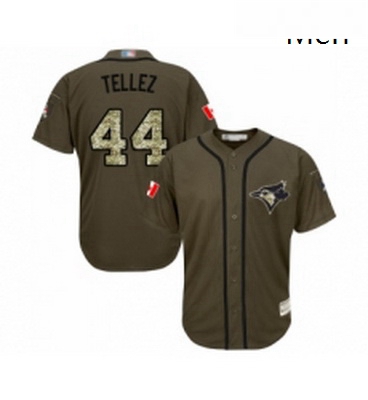 Mens Toronto Blue Jays 44 Rowdy Tellez Authentic Green Salute to Service Baseball Jersey