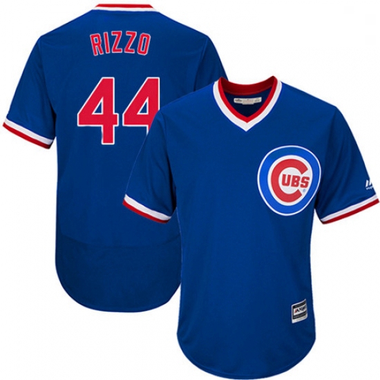 Mens Majestic Chicago Cubs 44 Anthony Rizzo Royal Blue Flexbase Authentic Collection Cooperstown MLB