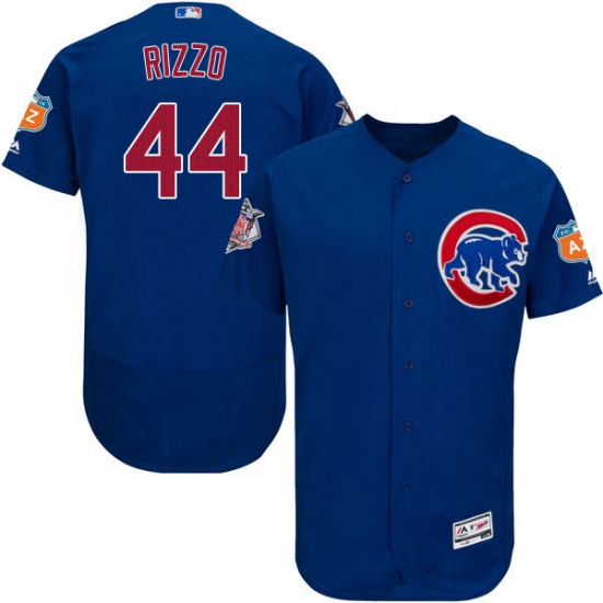 Mens Majestic Chicago Cubs 44 Anthony Rizzo Royal Blue Alternate Flex Base Authentic Collection MLB 