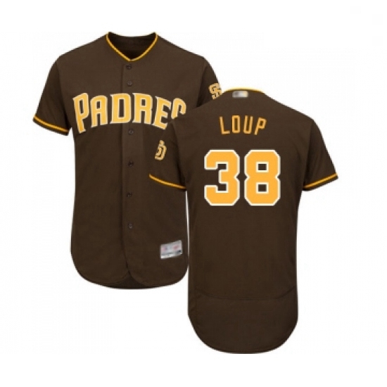 Mens San Diego Padres 38 Aaron Loup Brown Alternate Flex Base Authentic Collection Baseball Jersey