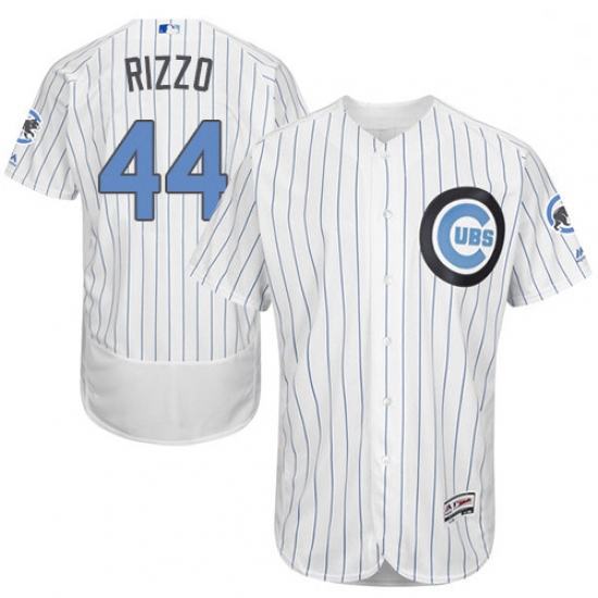 Mens Majestic Chicago Cubs 44 Anthony Rizzo Authentic White 2016 Fathers Day Fashion Flex Base MLB J