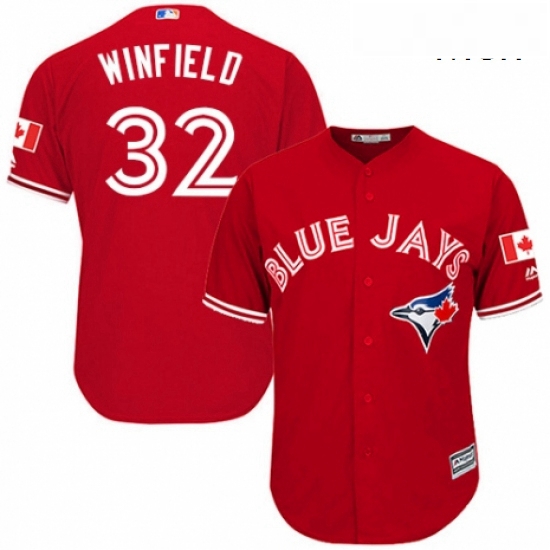 Mens Majestic Toronto Blue Jays 32 Dave Winfield Replica Scarlet Alternate Cool Base MLB Jersey