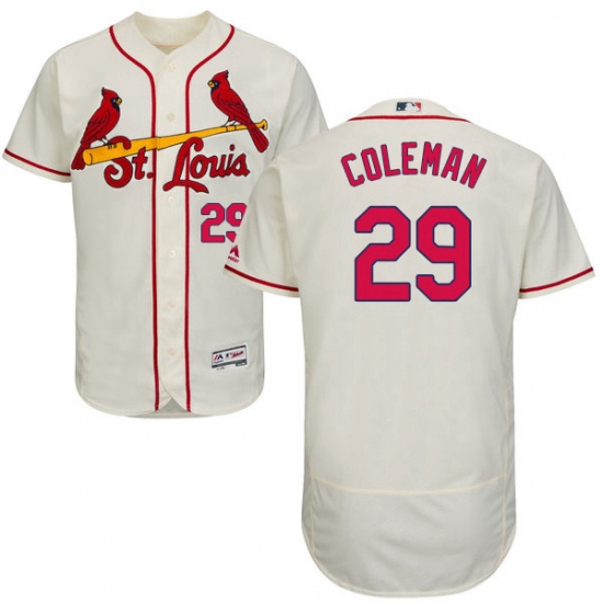 Mens Majestic St Louis Cardinals 29 Vince Coleman Cream Alternate Flex Base Authentic Collection MLB