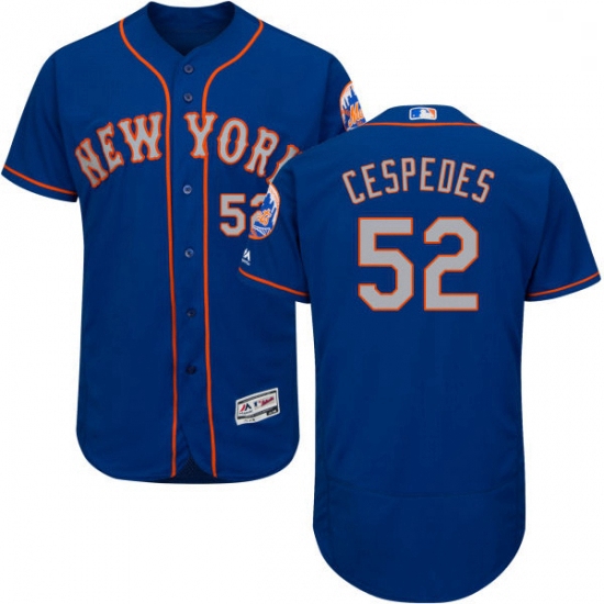 Mens Majestic New York Mets 52 Yoenis Cespedes RoyalGray Alterna