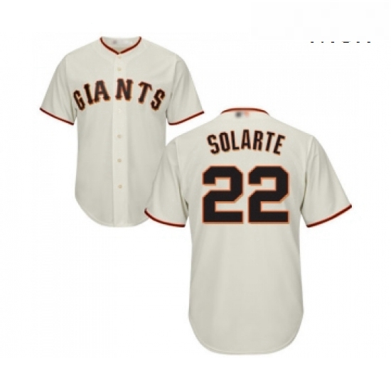 Mens San Francisco Giants 22 Yangervis Solarte Replica Cream Home Cool Base Baseball Jersey