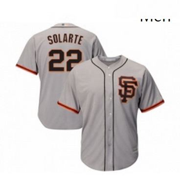 Mens San Francisco Giants 22 Yangervis Solarte Replica Grey Road 2 Cool Base Baseball Jersey