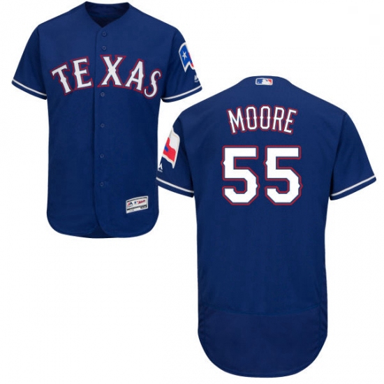 Mens Majestic Texas Rangers 55 Matt Moore Royal Blue Alternate Flex Base Authentic Collection MLB Je