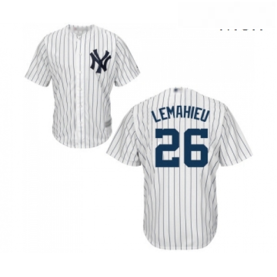 Mens New York Yankees 26 DJ LeMahieu Replica White Home Baseball Jersey