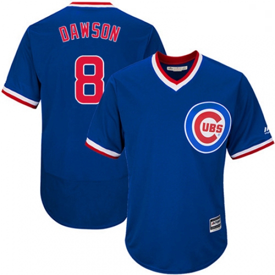 Mens Majestic Chicago Cubs 8 Andre Dawson Royal Blue Flexbase Authentic Collection Cooperstown MLB J