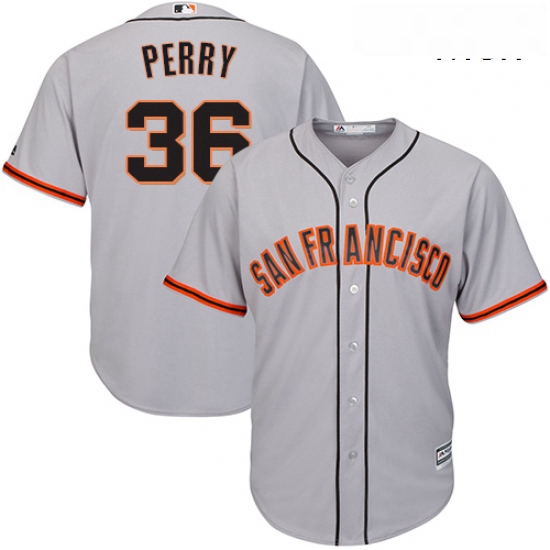 Mens Majestic San Francisco Giants 36 Gaylord Perry Replica Grey