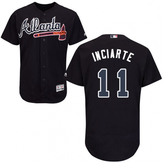 Mens Majestic Atlanta Braves 11 Ender Inciarte Blue Flexbase Authentic Collection MLB Jersey