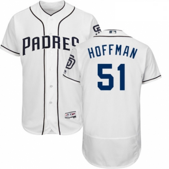 Mens Majestic San Diego Padres 51 Trevor Hoffman White Home Flex