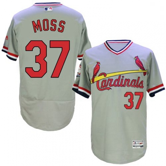 Mens Majestic St Louis Cardinals 37 Keith Hernandez Grey Flexbase Authentic Collection Cooperstown M