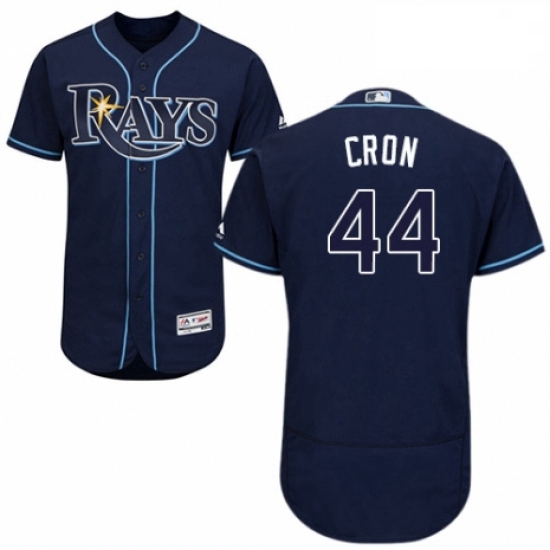 Mens Majestic Tampa Bay Rays 44 C J Cron Navy Blue Alternate Flex Base Authentic Collection MLB Jers