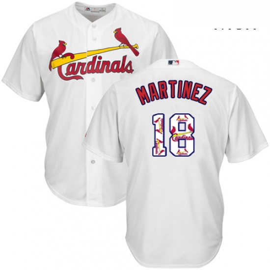 Mens Majestic St Louis Cardinals 18 Carlos Martinez Authentic White Team Logo Fashion Cool Base MLB 