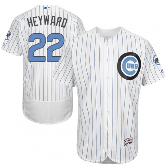 Mens Majestic Chicago Cubs 22 Jason Heyward Authentic White 2016 Fathers Day Fashion Flex Base MLB J