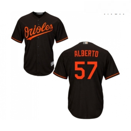 Mens Baltimore Orioles 57 Hanser Alberto Replica Black Alternate