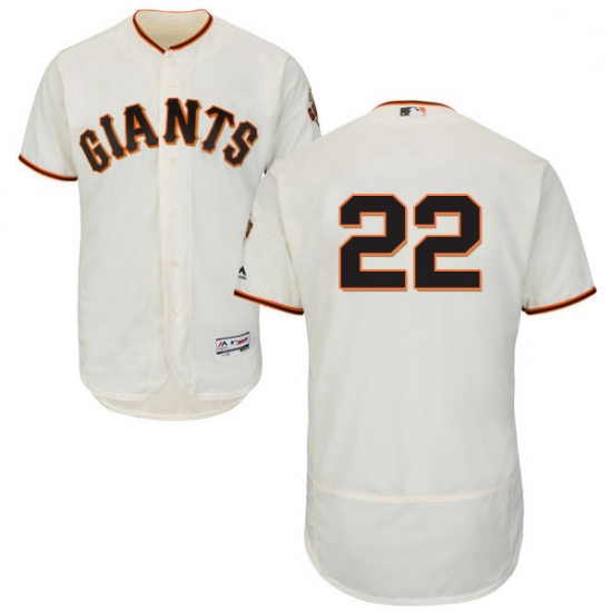 Mens Majestic San Francisco Giants 22 Will Clark Cream Home Flex Base Authentic Collection MLB Jerse