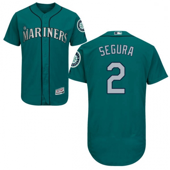 Mens Majestic Seattle Mariners 2 Jean Segura Teal Green Flexbase Authentic Collection MLB Jersey