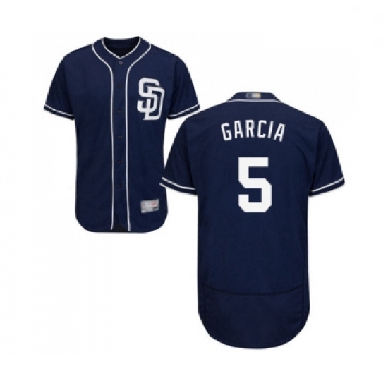 Mens San Diego Padres 5 Greg Garcia Navy Blue Alternate Flex Base Authentic Collection Baseball Jers