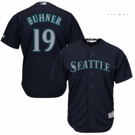 Mens Majestic Seattle Mariners 19 Jay Buhner Replica Navy Blue A
