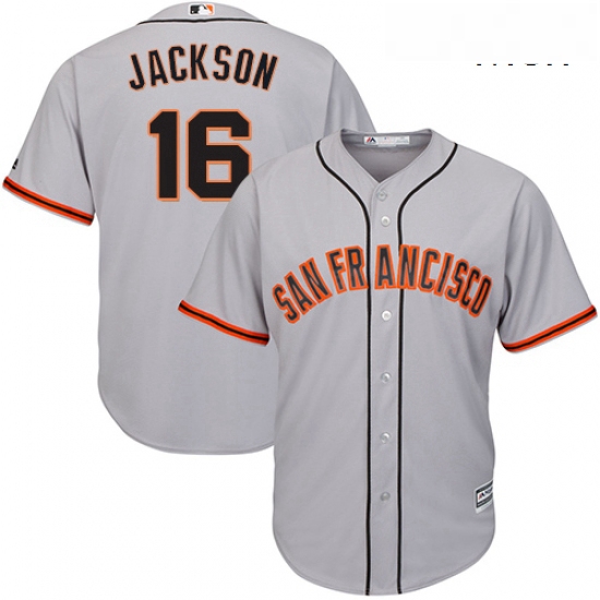 Mens Majestic San Francisco Giants 16 Austin Jackson Replica Grey Road Cool Base MLB Jersey