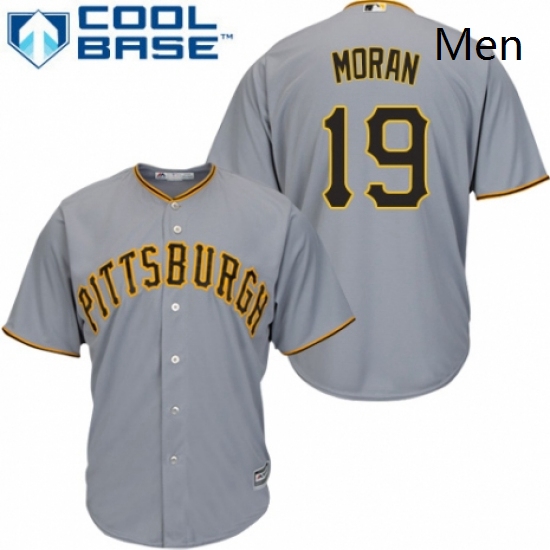 Mens Majestic Pittsburgh Pirates 19 Colin Moran Replica Grey Road Cool Base MLB Jersey