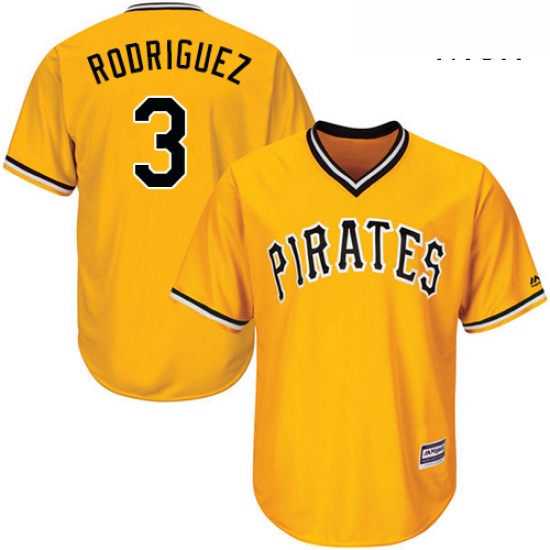 Mens Majestic Pittsburgh Pirates 3 Sean Rodriguez Replica Gold A