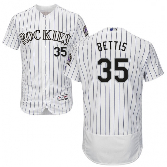 Mens Majestic Colorado Rockies 35 Chad Bettis White Flexbase Authentic Collection MLB Jersey