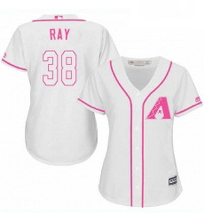 Womens Majestic Arizona Diamondbacks 38 Robbie Ray Authentic White Fashion MLB Jersey