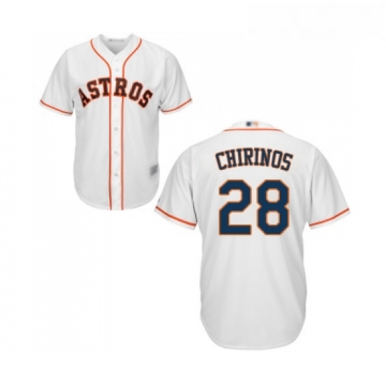 Youth Houston Astros 28 Robinson Chirinos Authentic White Home C